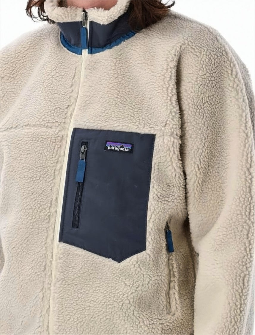 Patagonia Textured Fleece Jacket With Zippered Pockets