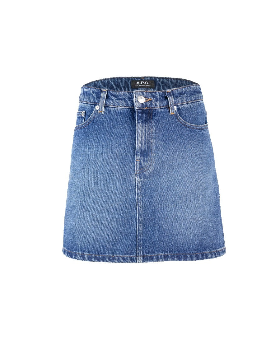 A.P.C. Jupe Moss Mini Skirt - Washed Indigo