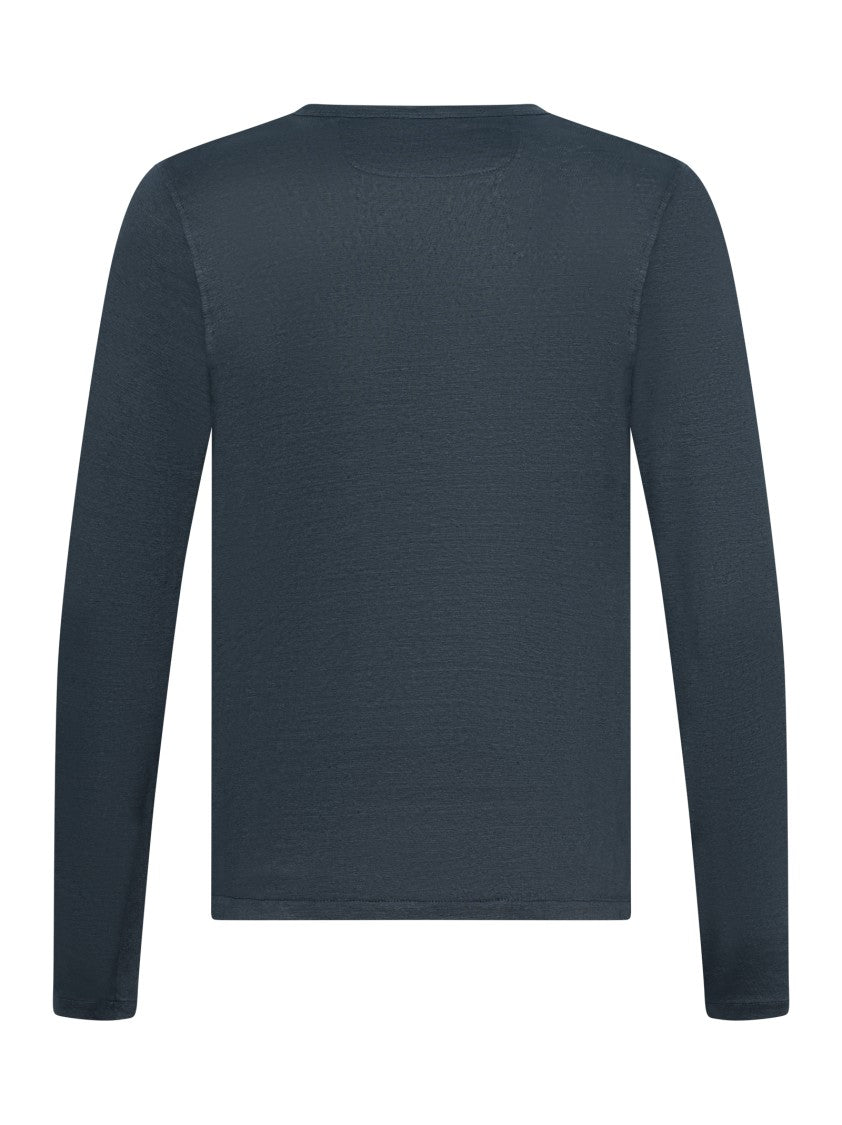 Franzese Collection Long-Sleeved Crewneck T-Shirt In Linen Blend