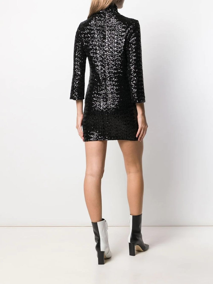 Fabiana Filippi Glitter-Embellished Evening Dress With High Neckline