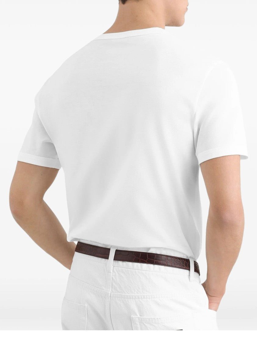 Dolce & Gabbana White Minimalist Logo Crew Neck Cotton T-Shirt