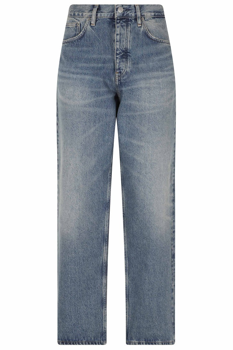 Sunflower Medium Blue Loose-Fit Straight-Leg Cotton Jeans