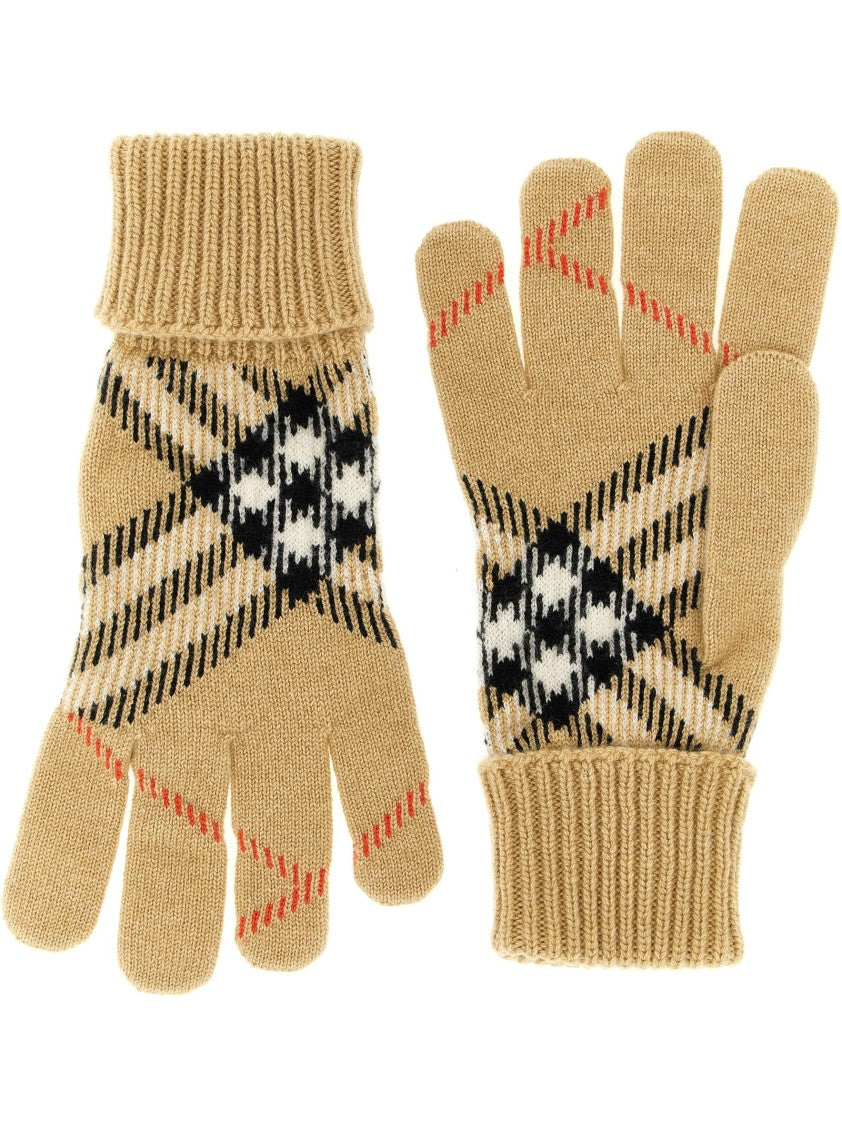 Burberry Check Cashmere Gloves