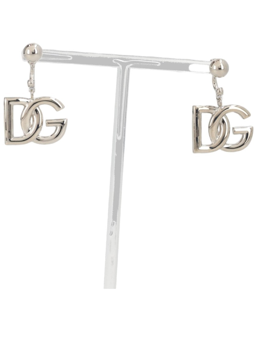 Dolce & Gabbana Interlocking Letter Motif Silver Earrings