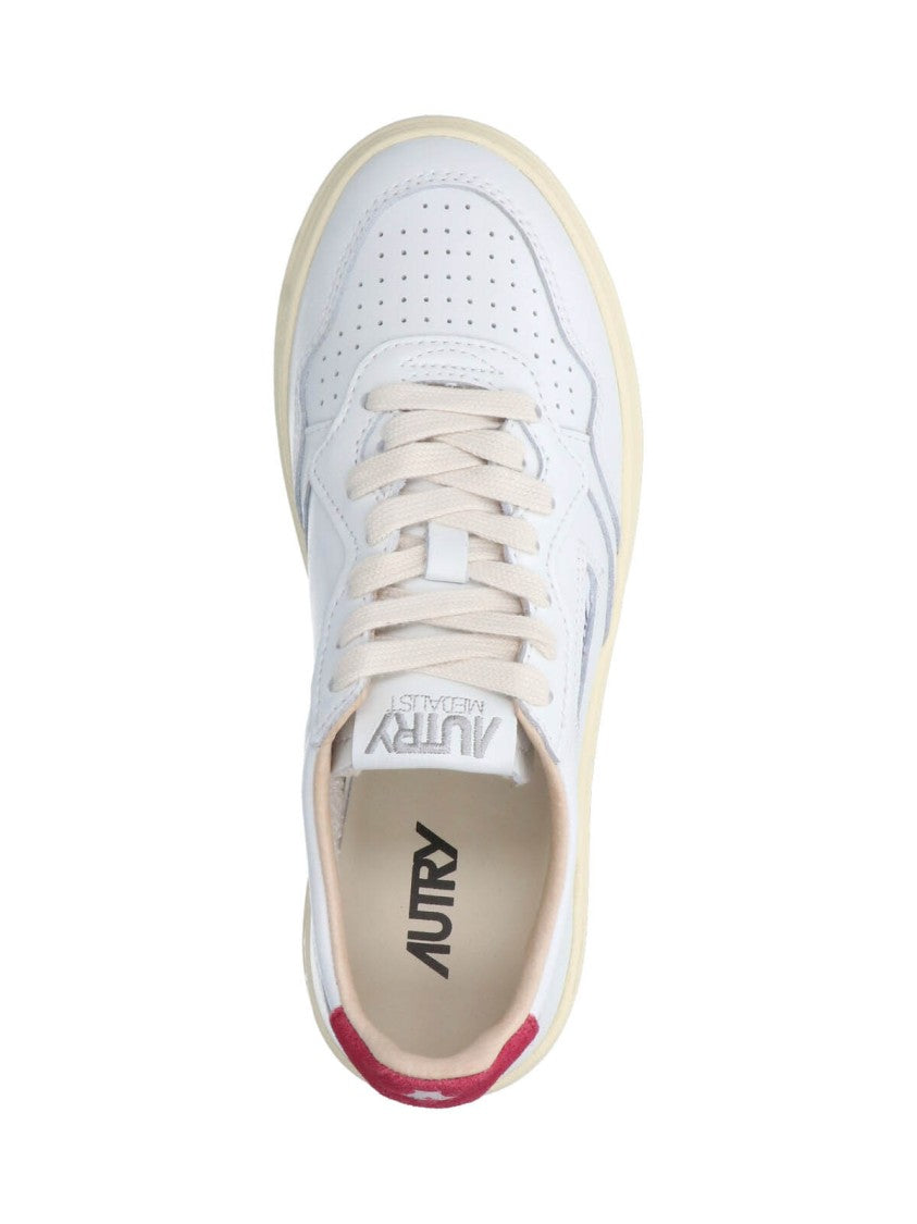 Autry Low-Top White Leather Sneakers With Perforated Detailing