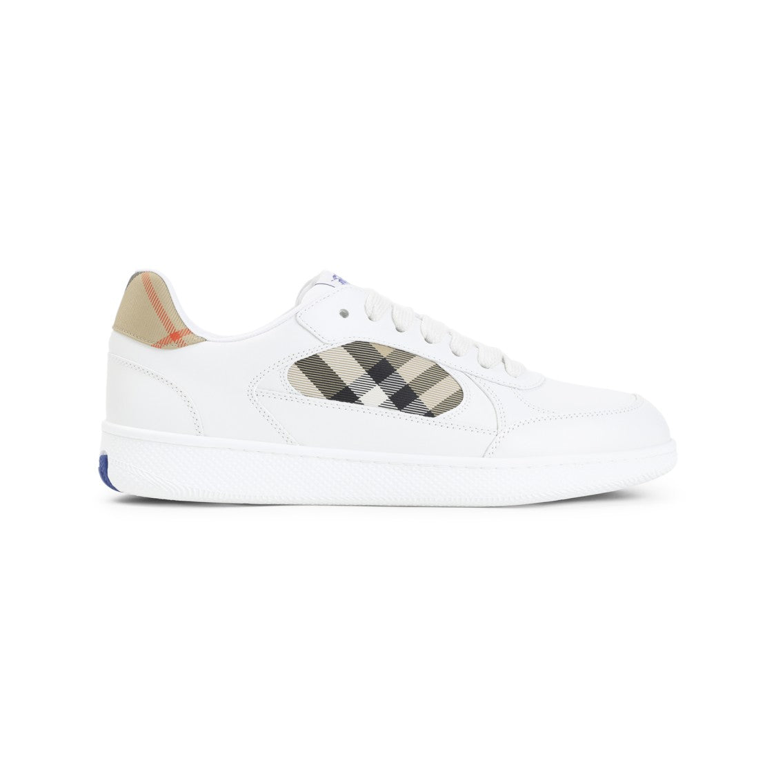 Burberry Calf Leather Sneakers With Classic Check Panels