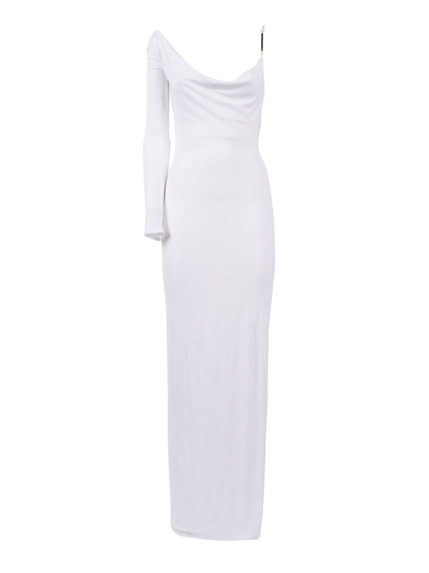 Elisabetta Franchi Asymmetrical Fluid Silhouette Maxi Dress
