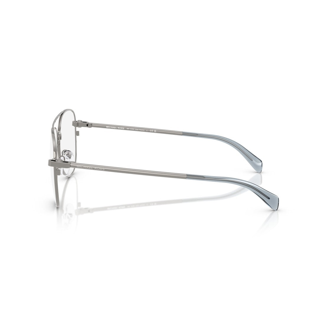 Michael Kors 0Mk3089 Double Bridge Silver Metal Sunglasses With Rounded Lenses