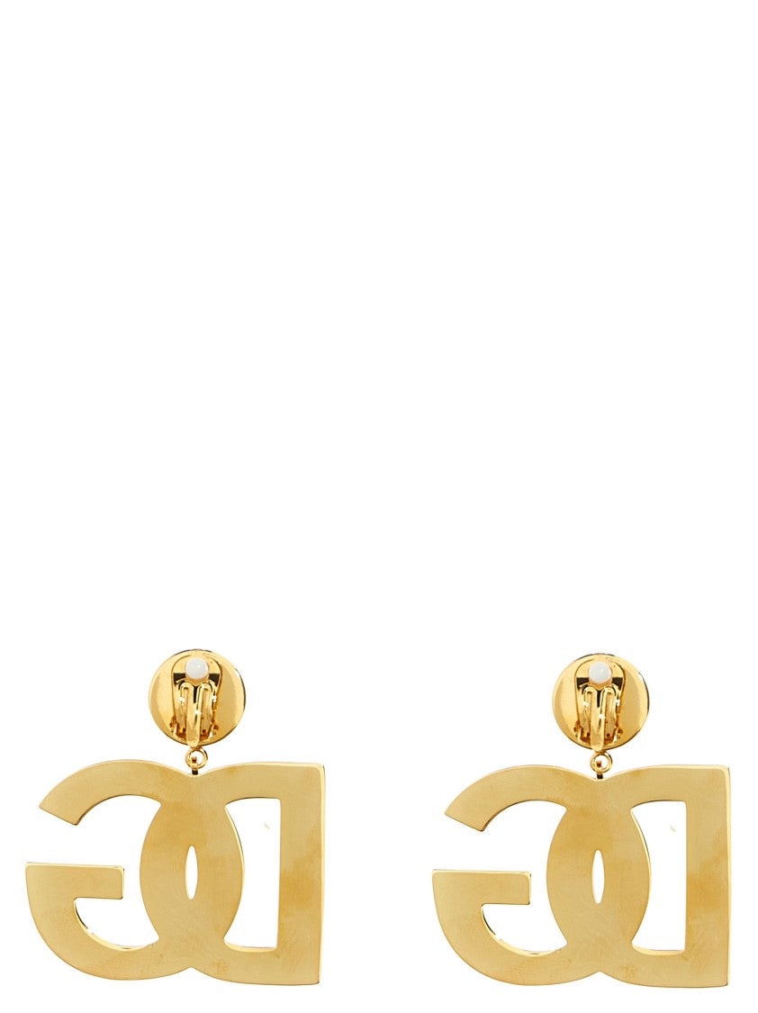 Dolce & Gabbana Crystal Logo Earrings