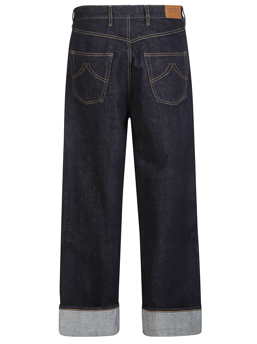 Kenzo Turn Up Wide Indigo Jeans