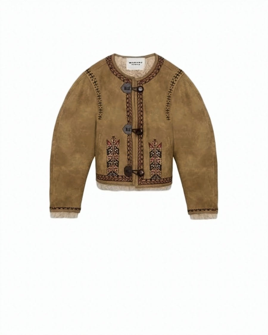 Isabel Marant Cropped Artisanal Jacket With Suede-Like Texture