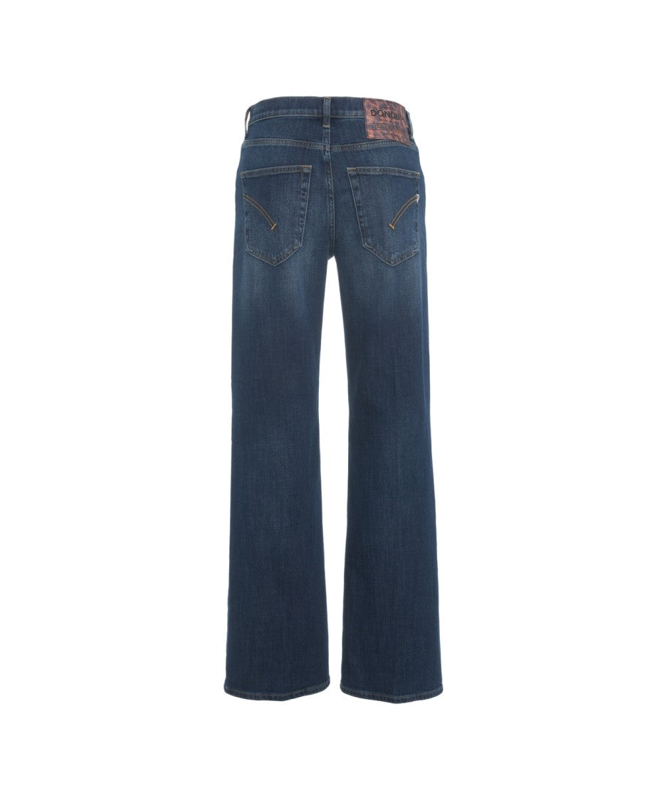 Dondup Wide Leg High-Rise Jeans With Button Closure And Relaxed Fit