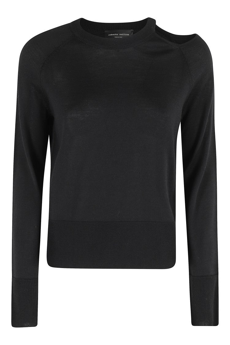 Roberto Collina Crew Neck Sweater With Cut-Out Detail