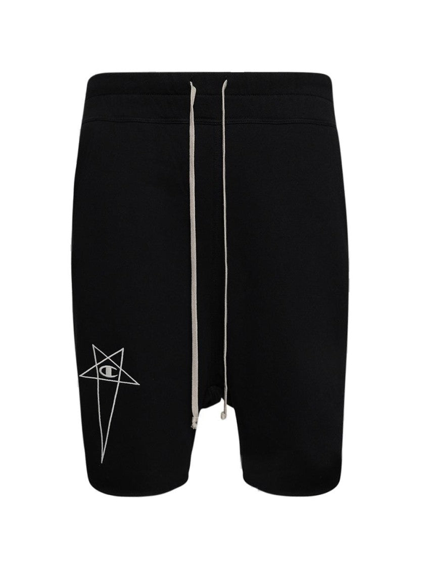 Rick Owens Knit Beveled Pods Shorts With 3D Signature Detail