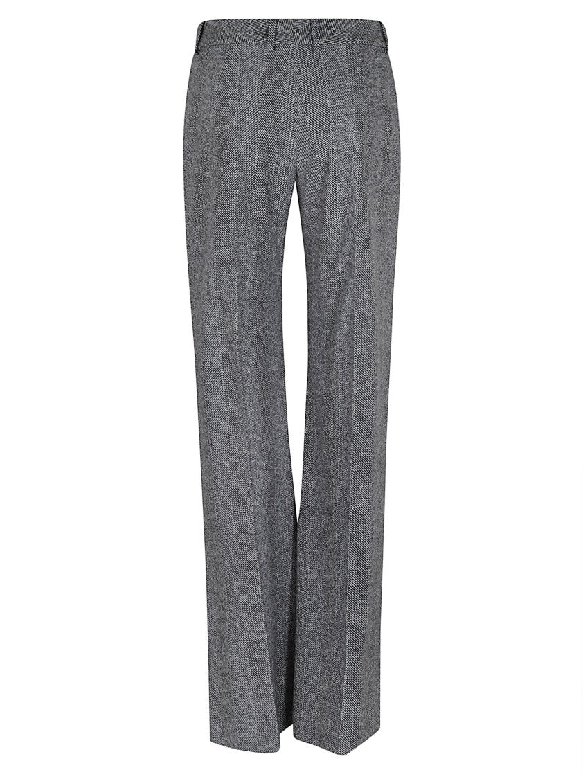 Ermanno Scervino Wide-Leg Palazzo Trousers With Herringbone Weave Design