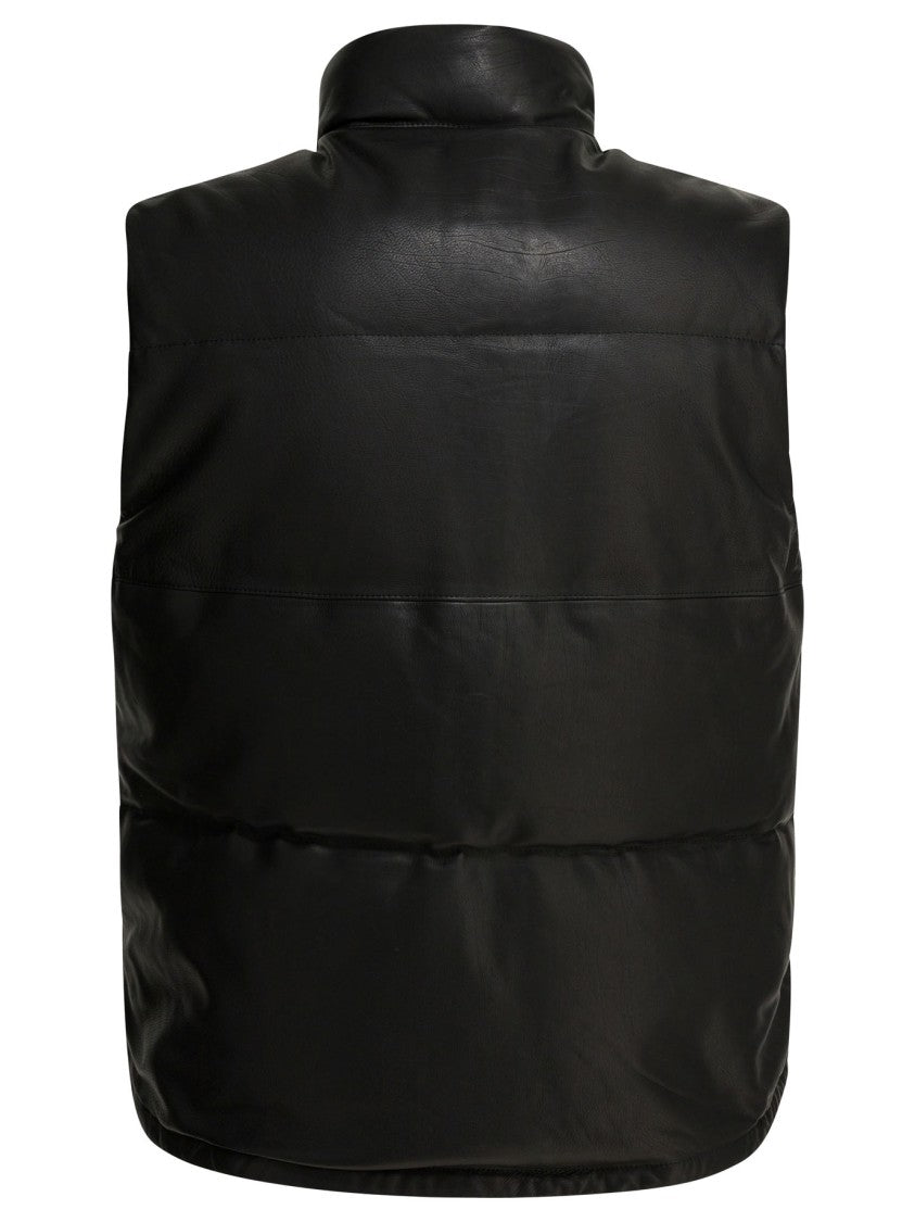 Nonnative Quilted Sleeveless Jacket With High Padded Collar And Zippered Pockets