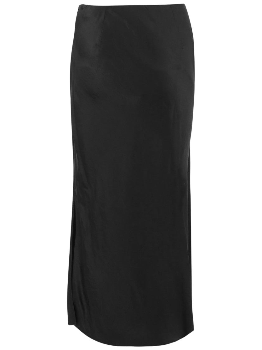 Vince Flared Maxi Skirt With Side Slit And Zip Closure