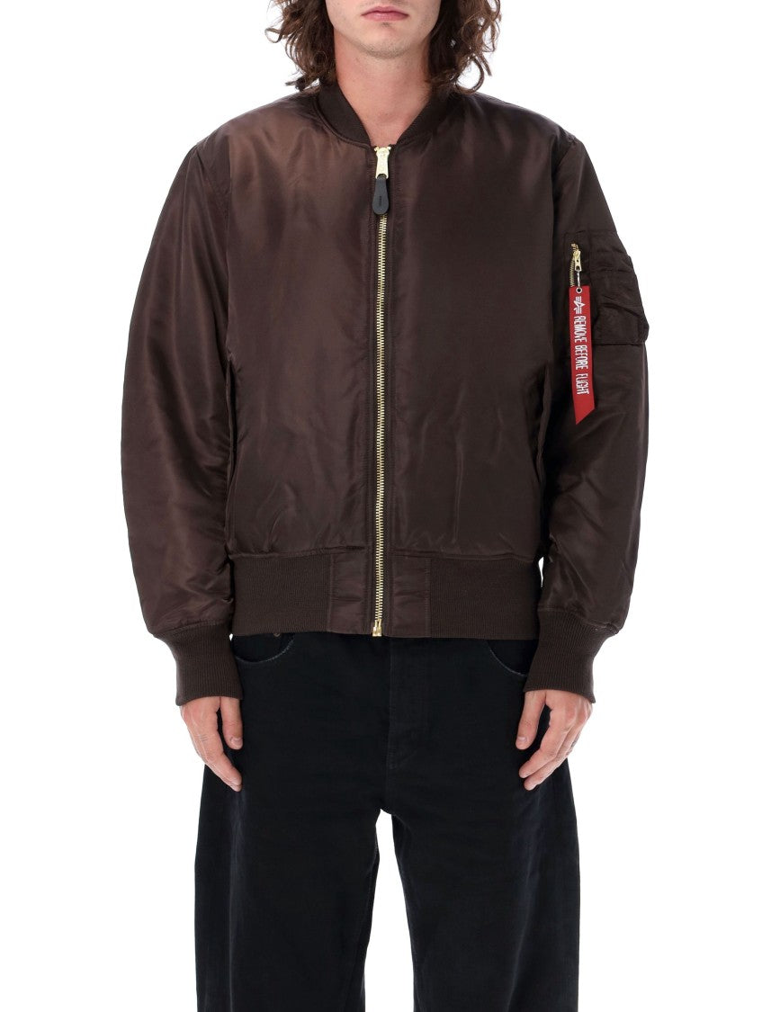 Alpha Industries Brown Reversible Signature Ma-1 Detail Bomber Jacket