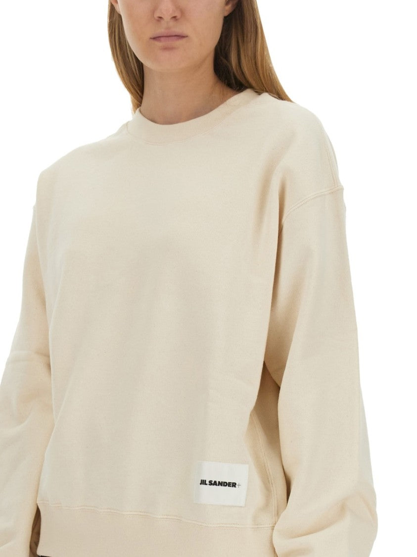 Jil Sander Oversized Cotton Sweatshirt With Subtle Logo Patch