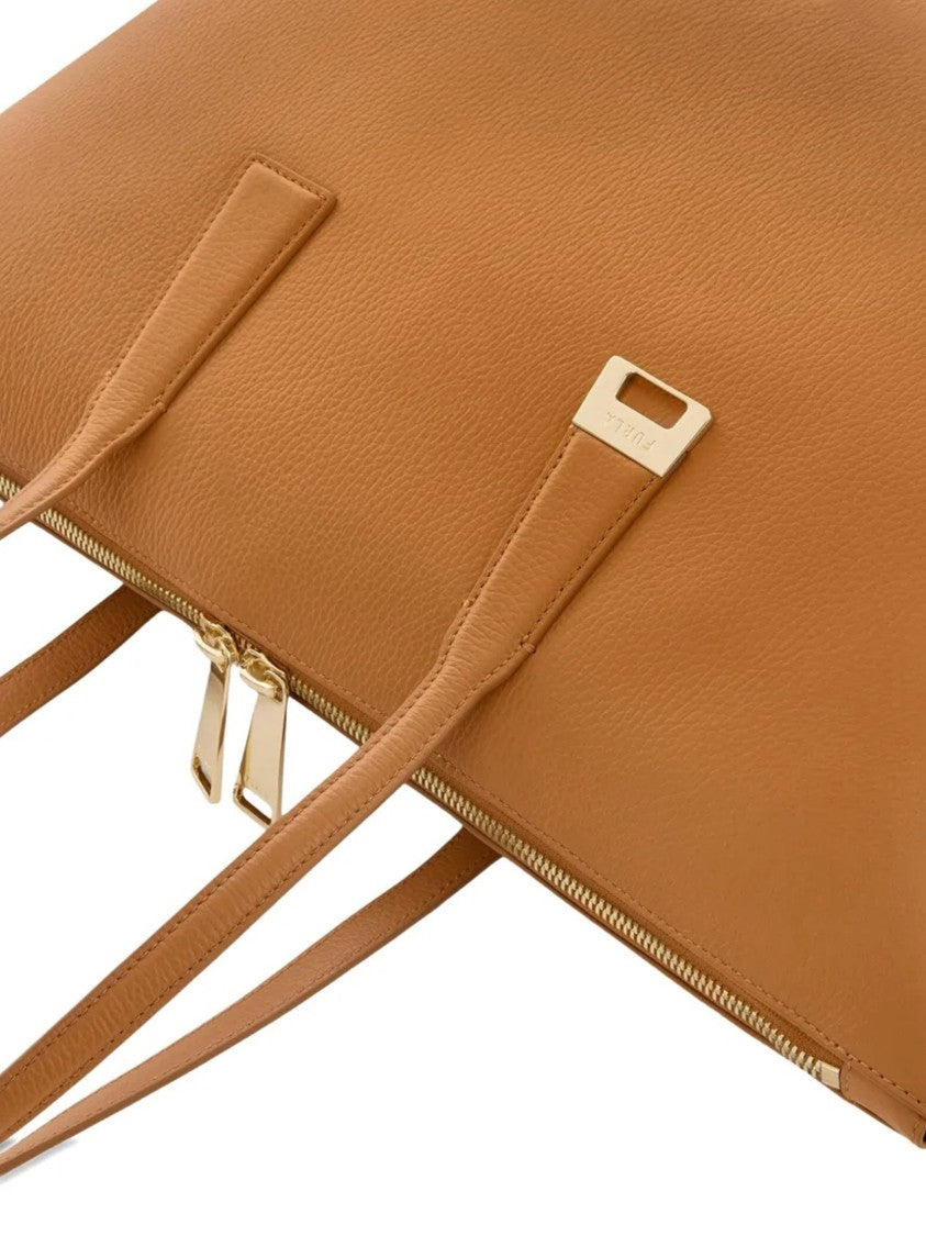 Furla Olivia L Tote Structured Brown Leather Tote