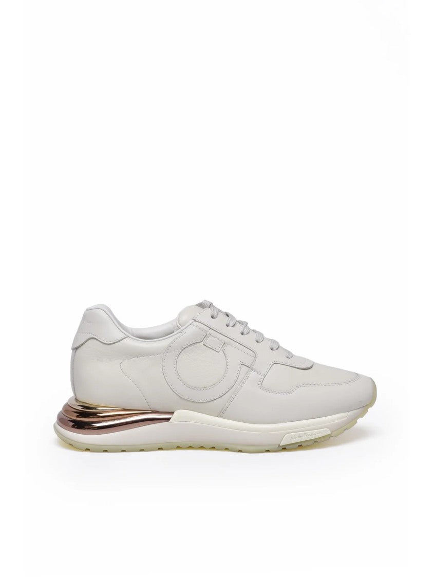Salvatore Ferragamo White Leather Sneakers