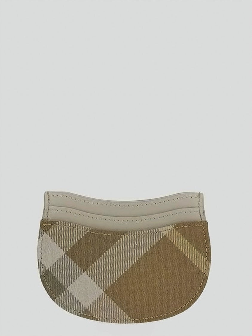 Burberry Curved Silhouette Card Case With Iconic Check Pattern