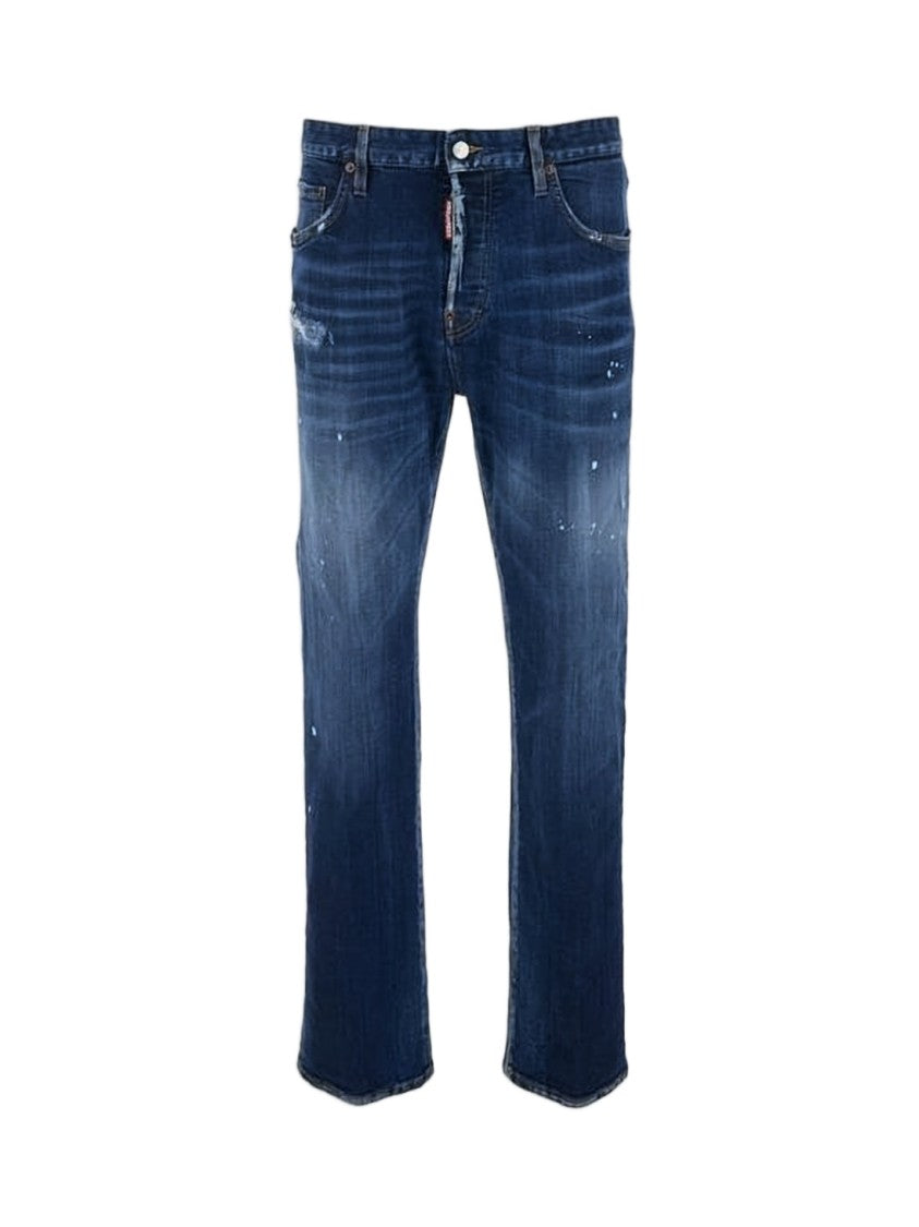 Dsquared2 Slim Fit Denim Pants With Distressed Details