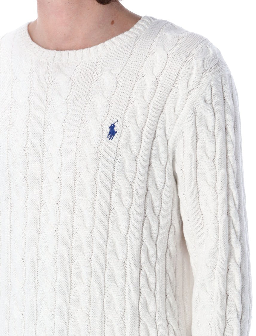 Polo Ralph Lauren Textured White Cable Knit Sweater