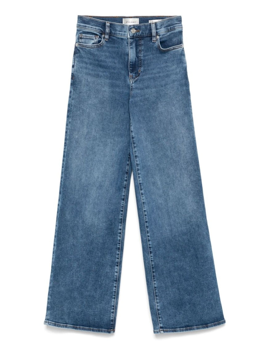 Frame High-Waisted Wide-Leg Jeans In Ultra-Stretch Denim