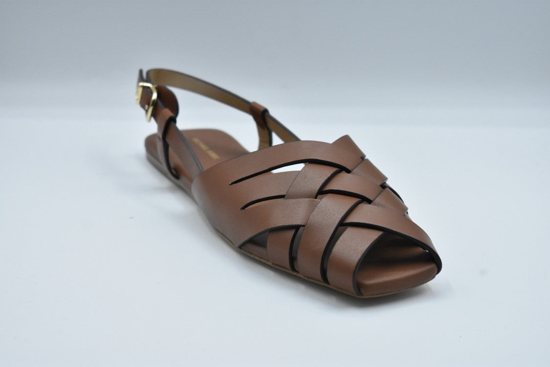 Michael Kors Brown Laced Shoes With Crisscross Straps