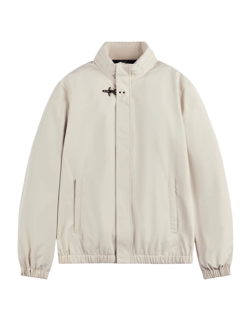 Fay Tailored High-Collar Travel Jacket With Concealed Closure
