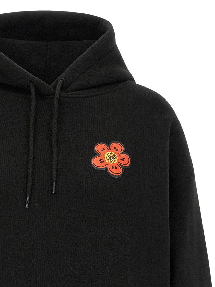 Kenzo Floral Print Hoodie With Spacious Hood And Relaxed Fit