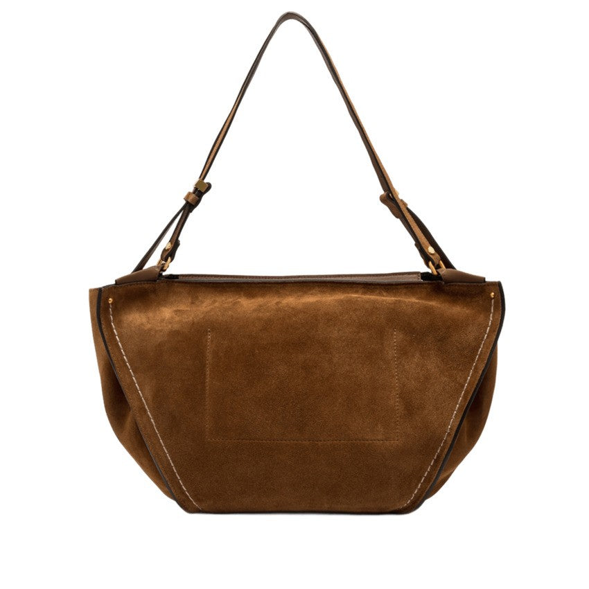 Gianni Chiarini Tulip-Shaped Suede Handbag With Metallic Accents