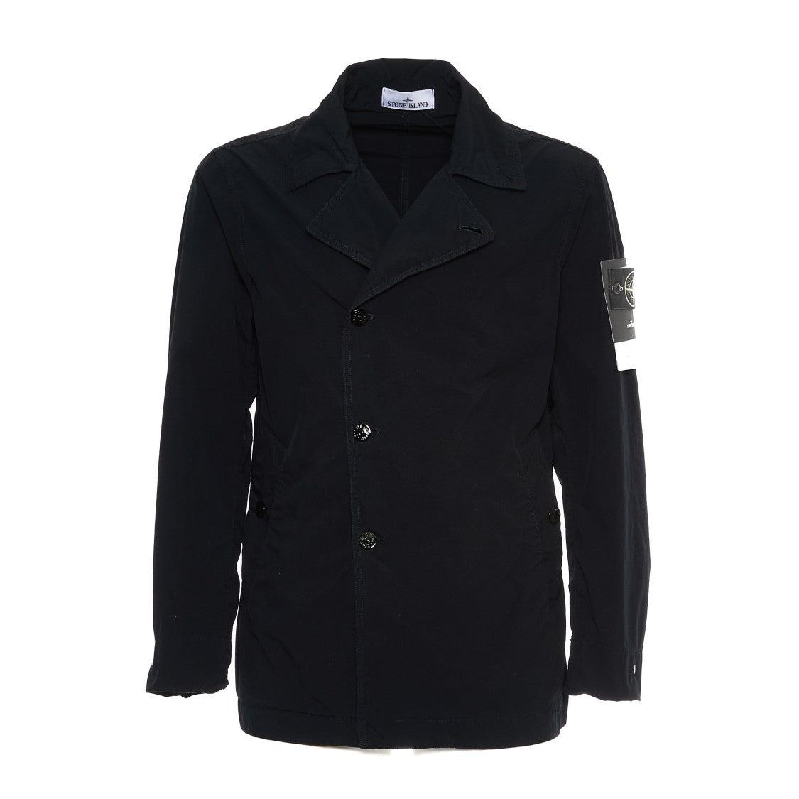Stone Island Tailored Black Jacket With Structured Collar