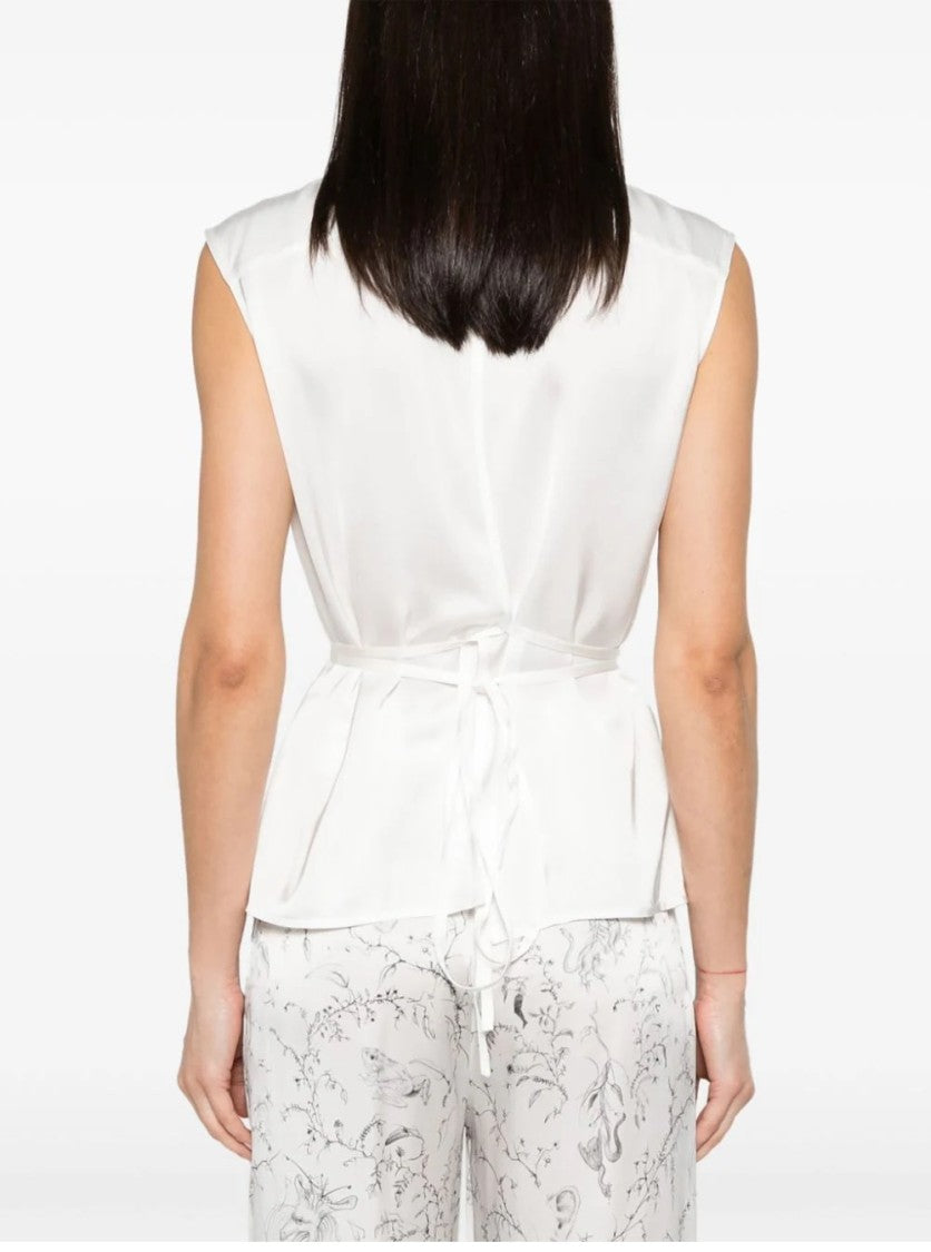 Fabiana Filippi Classic Sleeveless Shirt With Belted Waist