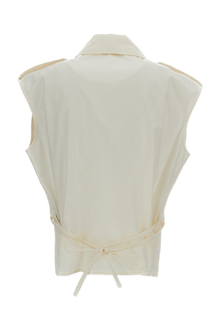 Durazzi Milano White Sleeveless Cotton Utility Top