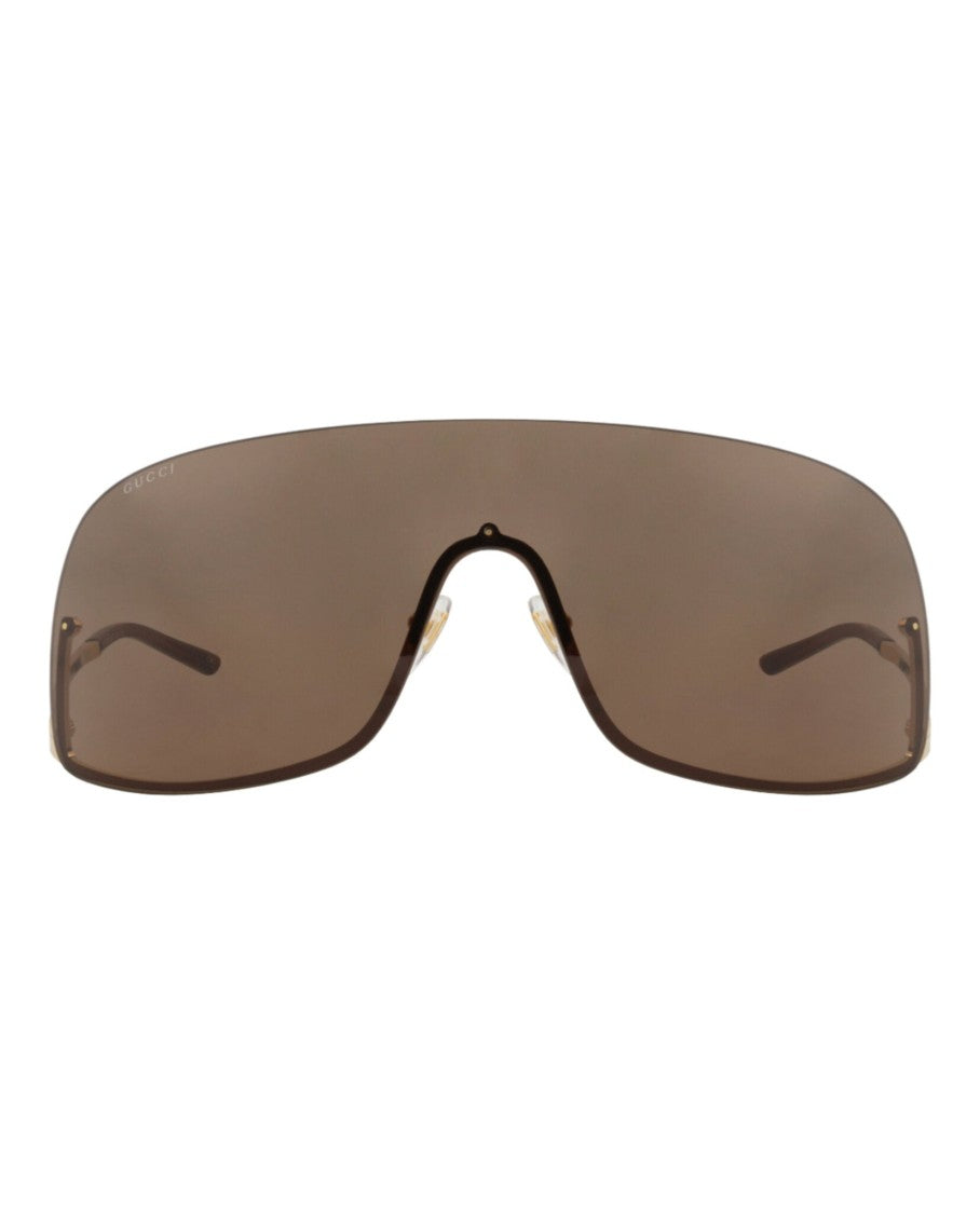 Gucci Shield-Frame Metal Sunglasses