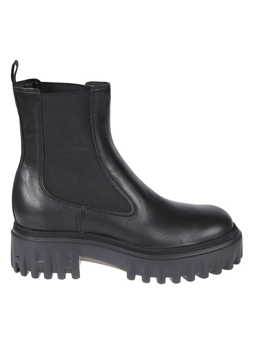Hogan Black Calf Leather H700 Chelsea Boots