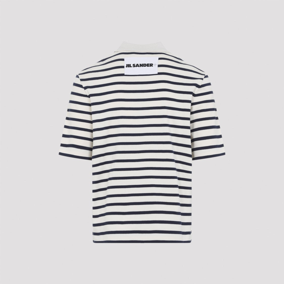 Jil Sander Horizontal Stripe Polo Shirt With Zipper