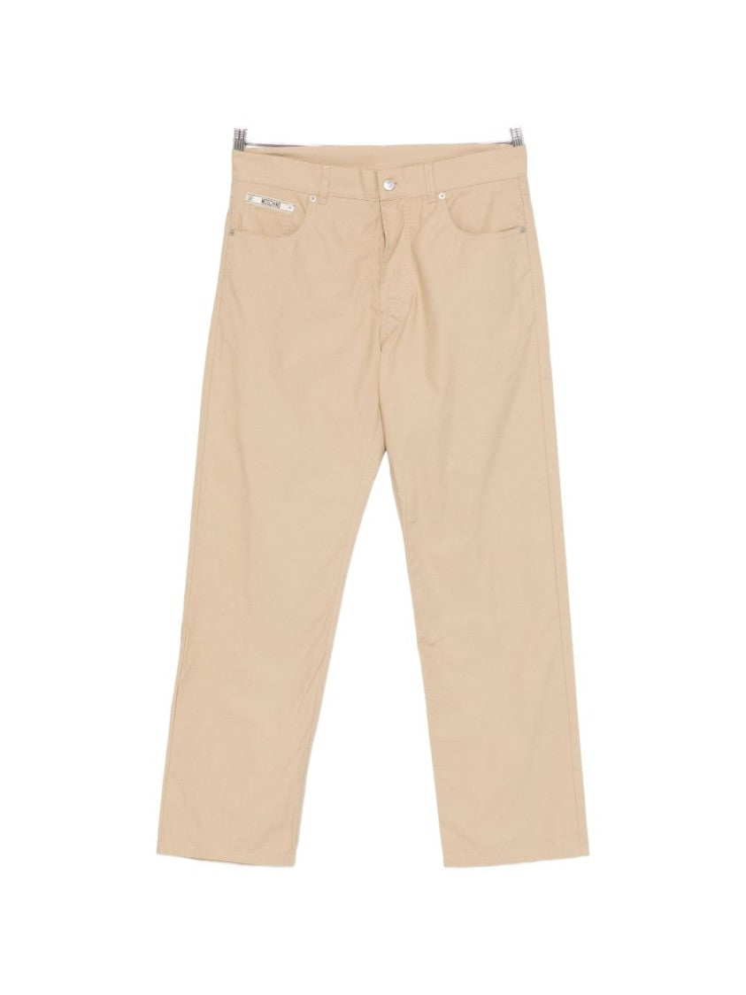 Moschino Brown Silk And Nylon Tailored Trousers