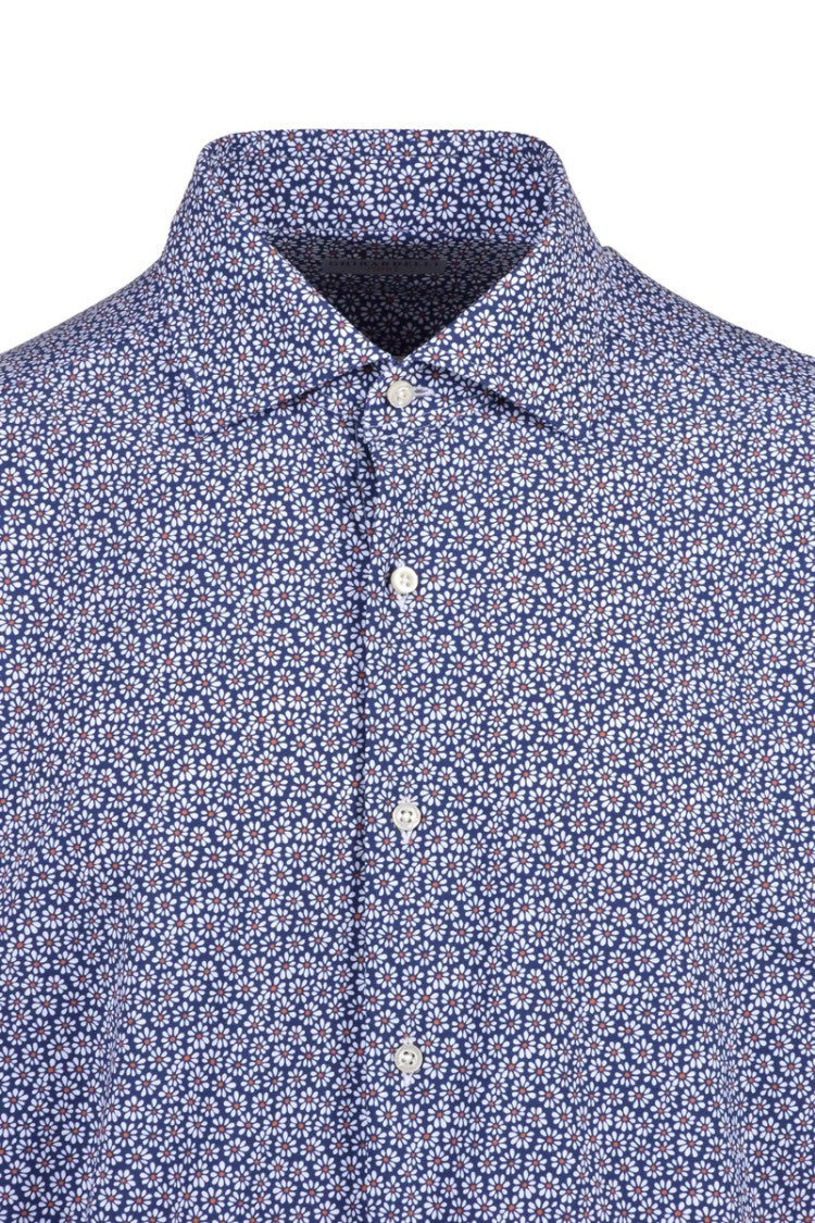 Ghirardelli Next Blue Polyamide Elastane Men's Next Stretch Shirt