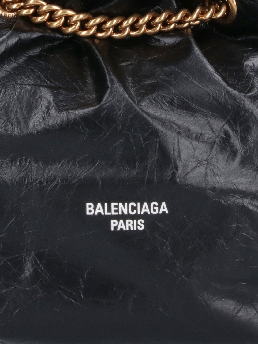 Balenciaga Glossy Calf Leather Tote Bag With Gold-Chain Handle