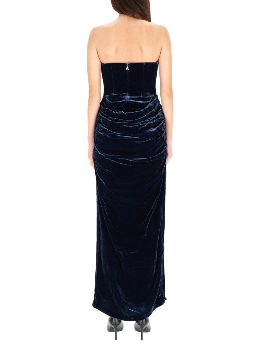 Rotate Birger Christensen Strapless Velvet Midi Dress