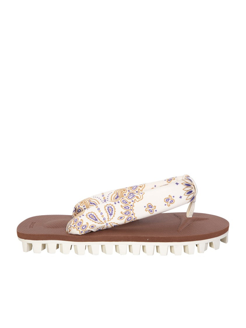 Suicoke Paisley Print Beige Sandals