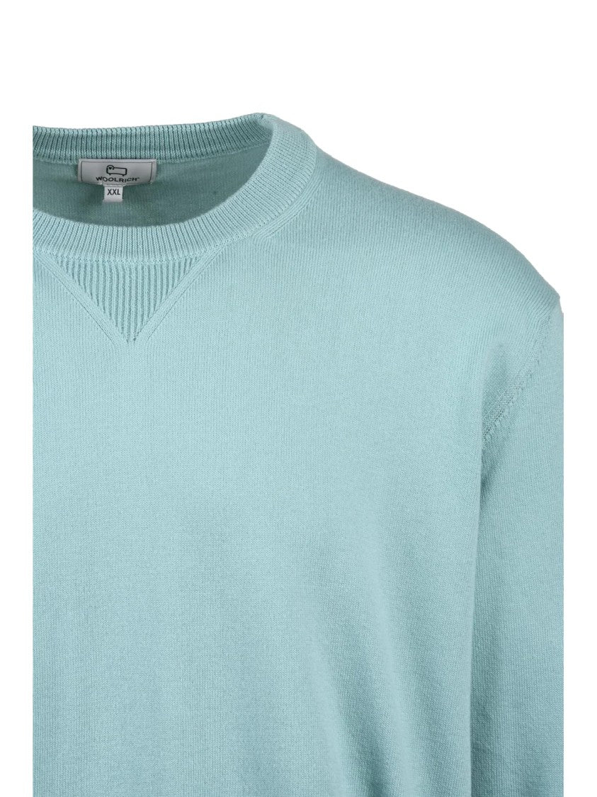 Woolrich Aqua Green Crewneck Cotton Sweater