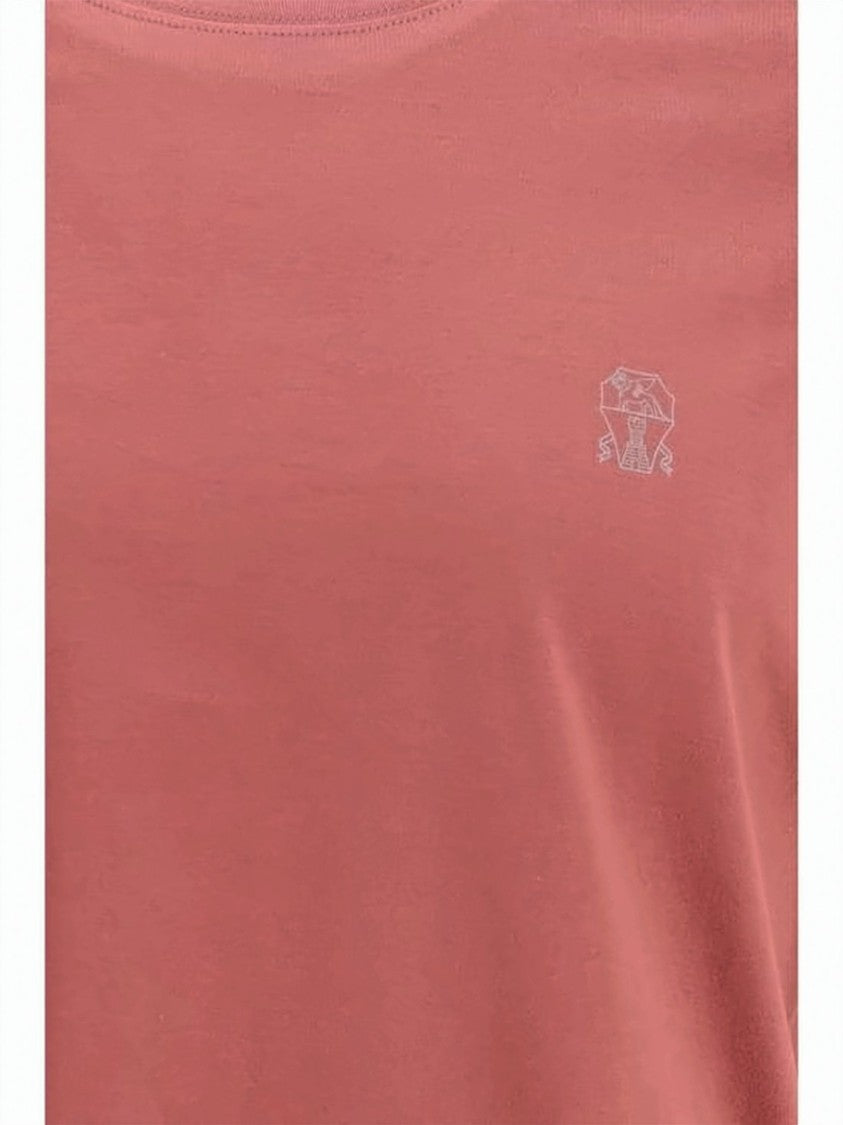 Brunello Cucinelli Cotton Jersey Crew Neck T-Shirt With Subtle Embroidery