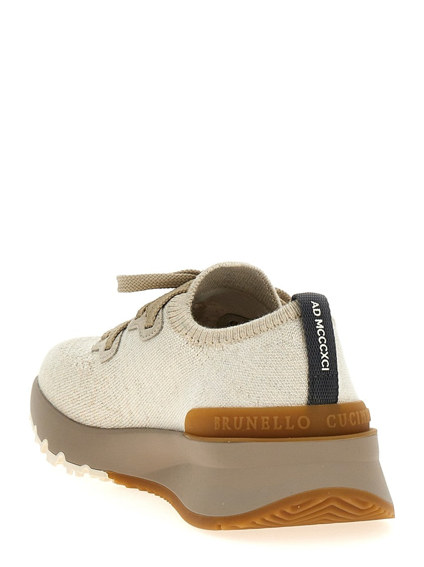 Brunello Cucinelli Low Slip-On Knitted Sneakers