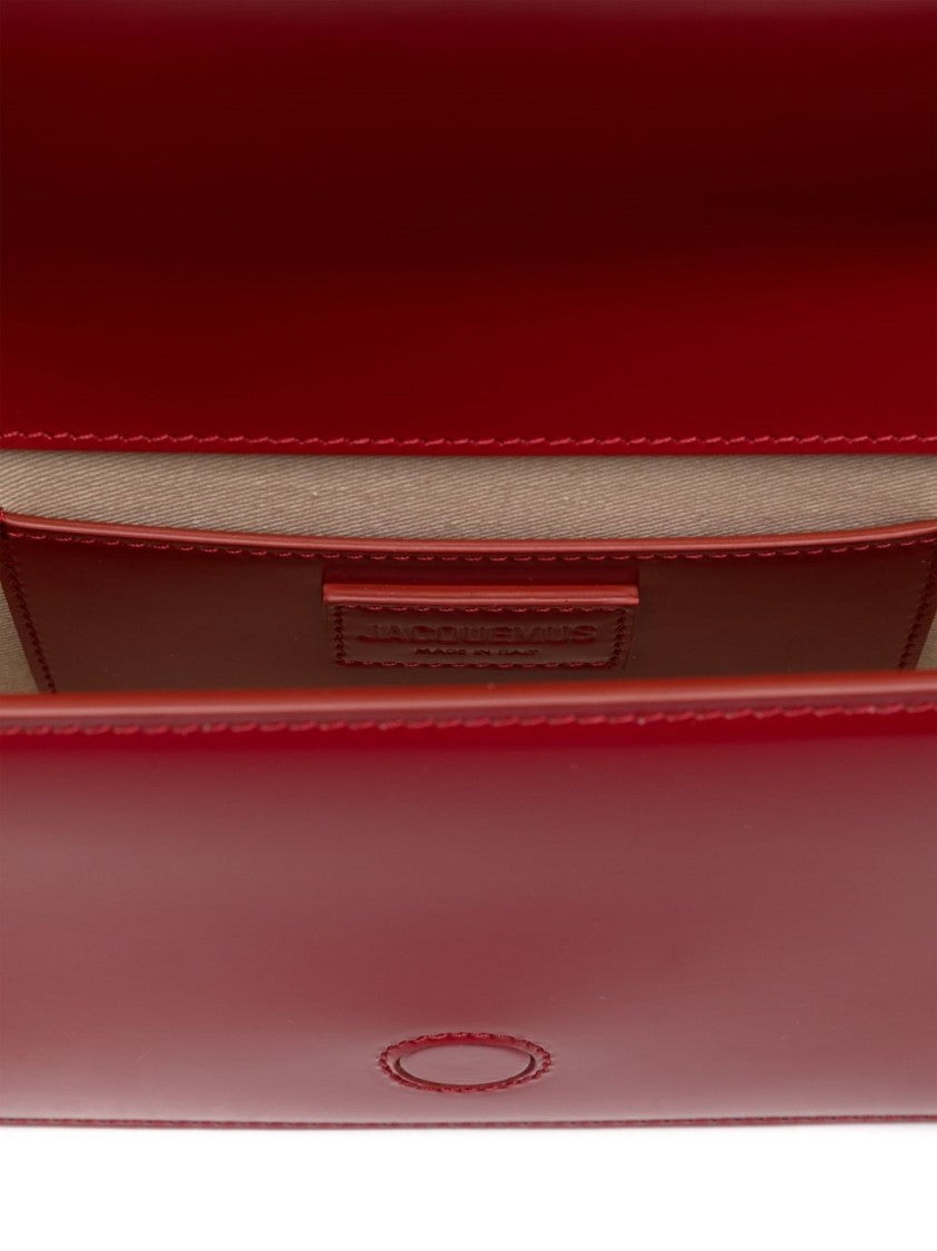 Jacquemus Red Glossy Structured Silk Shoulder Bag