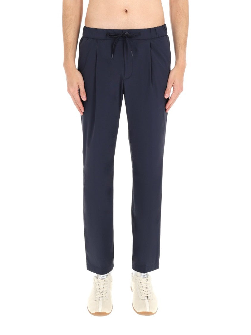 Herno Straight Leg Elastic Drawstring Smooth Pants Trousers