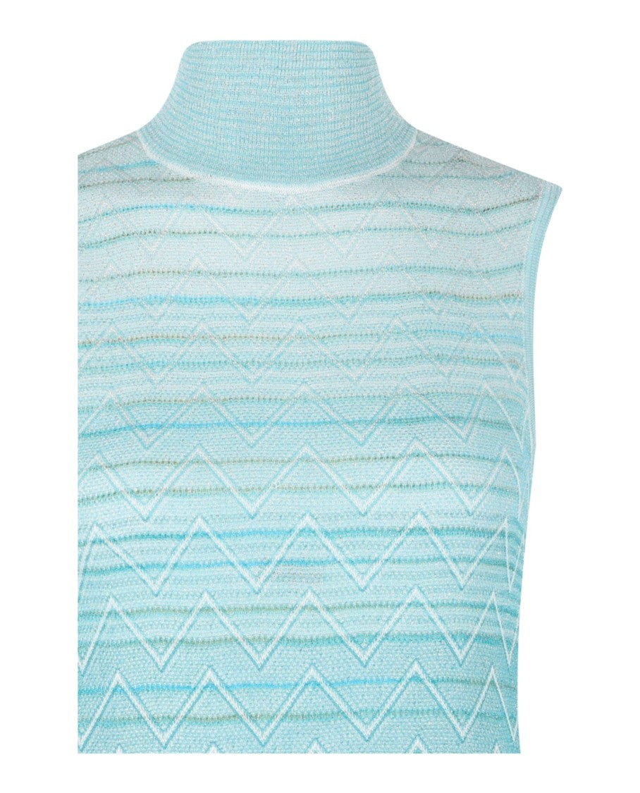 M Missoni Ombre Zig Zag High-Neck Top